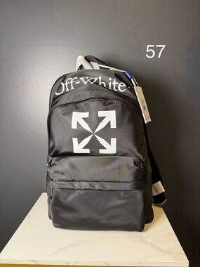 Off-White Black Backpack with White Arrow Logo